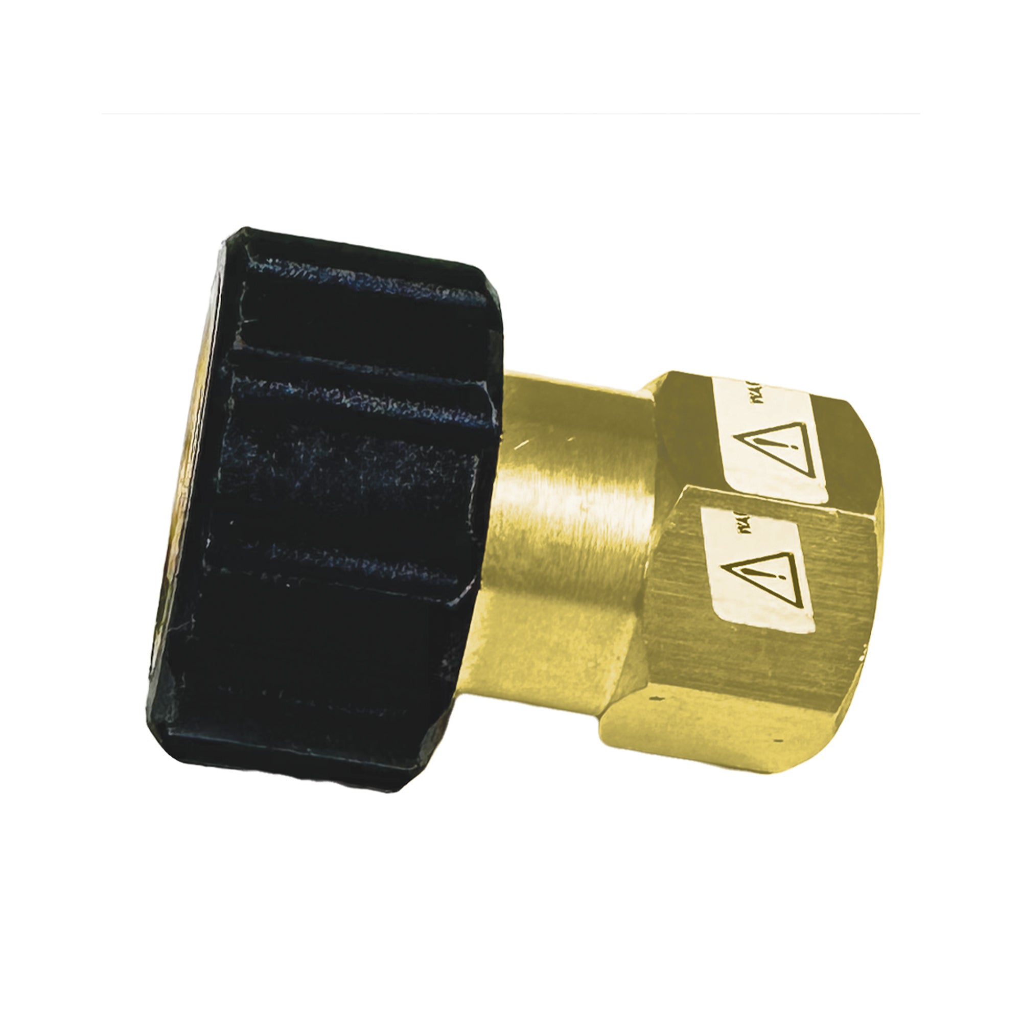 BluShield 1/4" Female Pipe Thread x M22 14mm Female Metric Pressure Washer Adapter, 4000PSI, Brass