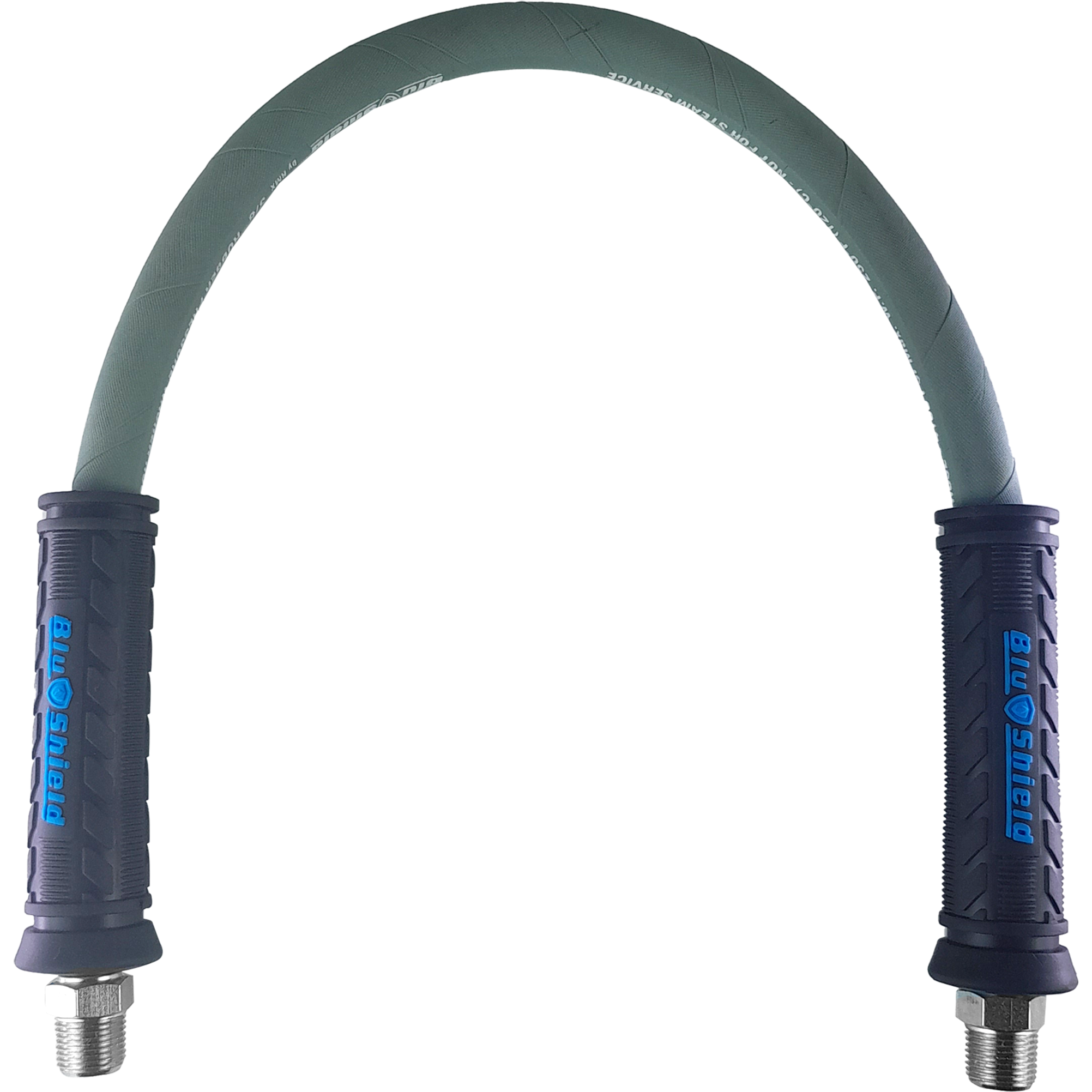 BluShield 3/8" Hose Reel Connector Jumper Hose, Aramid Braided, Non Marking, 4100 PSI with 3/8" MNPT
