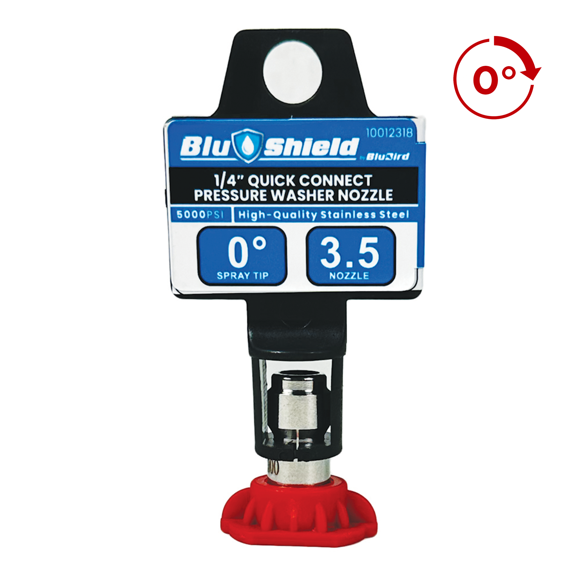 BluShield 3.5 Orifice 0° Quick Disconnect Pressure Washer Spray Tip