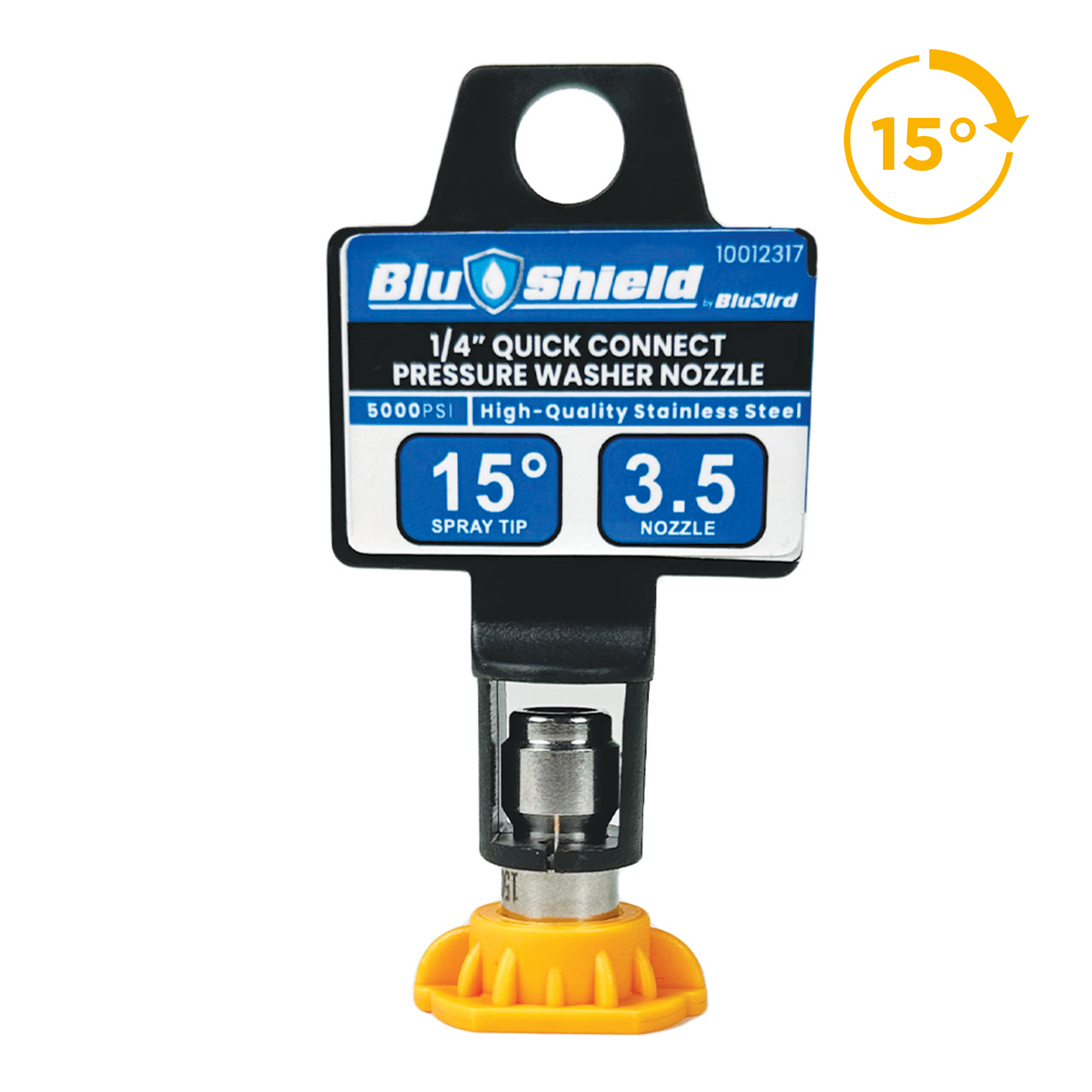 BluShield 3.5 Orifice 15° Quick Disconnect Pressure Washer Spray Tip