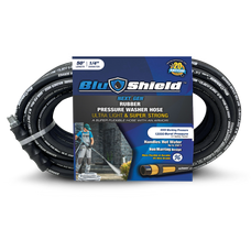 BluShield Lightweight 1/4" Rubber Pressure Washer Hose with Quick Connect Coupler Plug, 3100PSI , Size : 50 & 25 ft