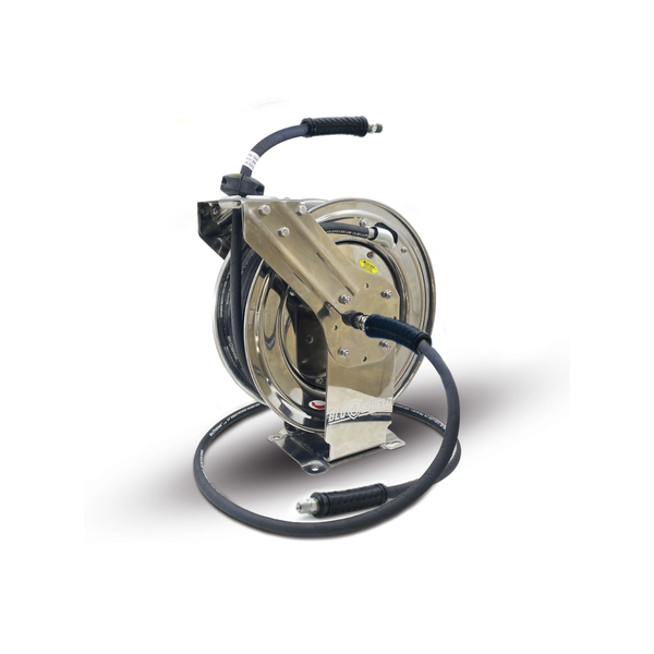 BluShield Retractable Pressure Washer Hose Reel, Includes 3/8in. x 50ft.,  4100 PSI, Model# BSPWR3850
