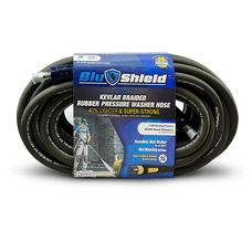 BluShield Aramid Braided 3/8" Rubber Pressure Washer Hose with Quick Connect Coupler Plug, 4100PSI, 1 Yr Warranty, Size - 100ft & 50 Ft